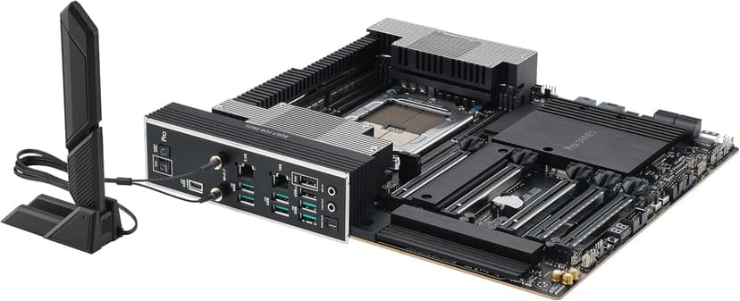 ASUS Pro WS TRX50-SAGE WIFI CEB Workstation motherboard, AMD Ryzen Threadripper PRO 7000 WX,ECC R-DIMM DDR5, 36 power-stage, WiFi 7,PCIe 5.0 x 16,PCIe 5.0 M.2, 10 Gb and 2.5 Gb LAN, multi-GPU support.