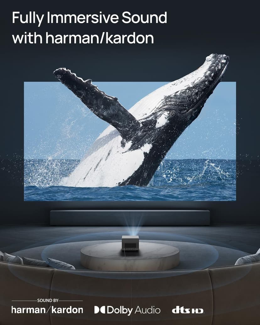 XGIMI HORIZON Ultra 4K Laser Projector, 200" Dolby Vision Picture, Dual Light, ISA 3.0, 2300 ISO Lumens, 2 x 12W Harman Kardon Speakers, Optical Zoom, Home Theater Projector with WiFi and Bluetooth