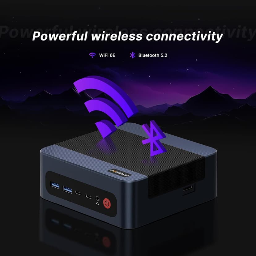 Mini Gaming PC M4, Dual 2.5G LAN Ryzen 7 7840HS Desktop Computers, 32GB DDR5 1TB PCIe4.0 NVMe SSD, Radeon 780M Graphics,Quad Display, Oculink/USB 4.0/HDMI/DP, Wi-Fi 6/ BT5.2
