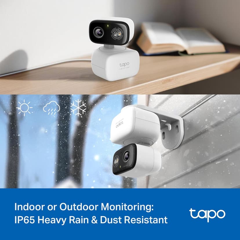 Tapo 2K 3MP Pan/Tilt Indoor/Outdoor Security Camera - Free Person/Baby Cry Detect & Motion Track, 360° Pan, Color Night Vision, SD/Cloud Storage, Works w/Alexa & Google Home, HybridCam 360 (2-Pack)