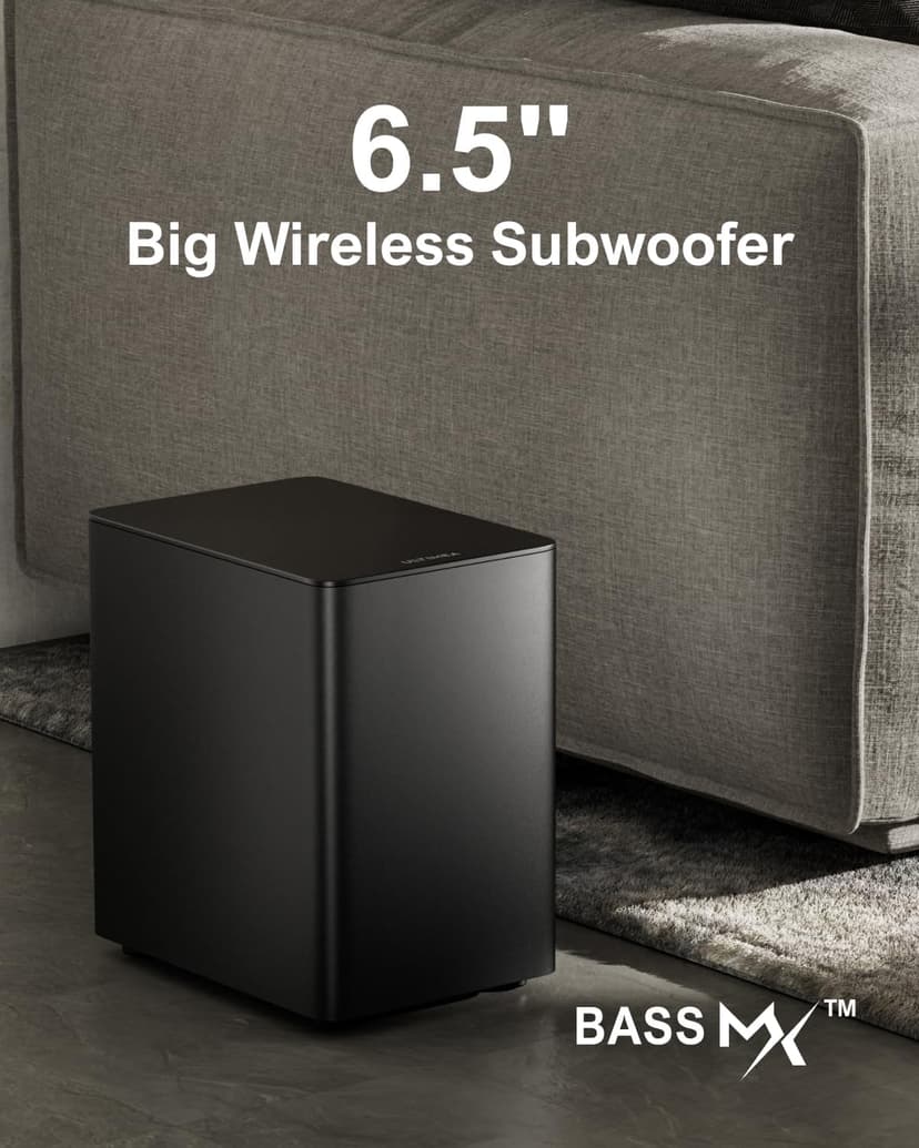 ULTIMEA 7.1Ch Soundbar with Dolby Atmos, APP Control, Surround Sound System for TV, 4 Wired Surround Speakers, Sound Bar for TV with 6.5" Wireless Subwoofer, Soundbar for TV, Poseidon D80 Upgraded