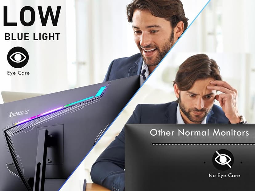 memzuoix 27 inch Gaming Monitor, QHD 2560×1440p, 144Hz/165Hz 100% sRGB, 1ms, FreeSync, HDMI&DisplayPort×2, Built-in Speakers and LED Rainbow Light, VESA Mountable, Black
