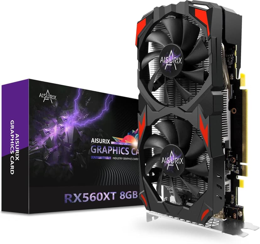 RX 560 XT 8GB GDDR5 Graphics Card,1792SP,128Bits, PC Gaming Video Card, Computer GPU, PCI Express x16 3.0 with Freeze Fan Stop for Desktop Computer Tarjeta Gráfica