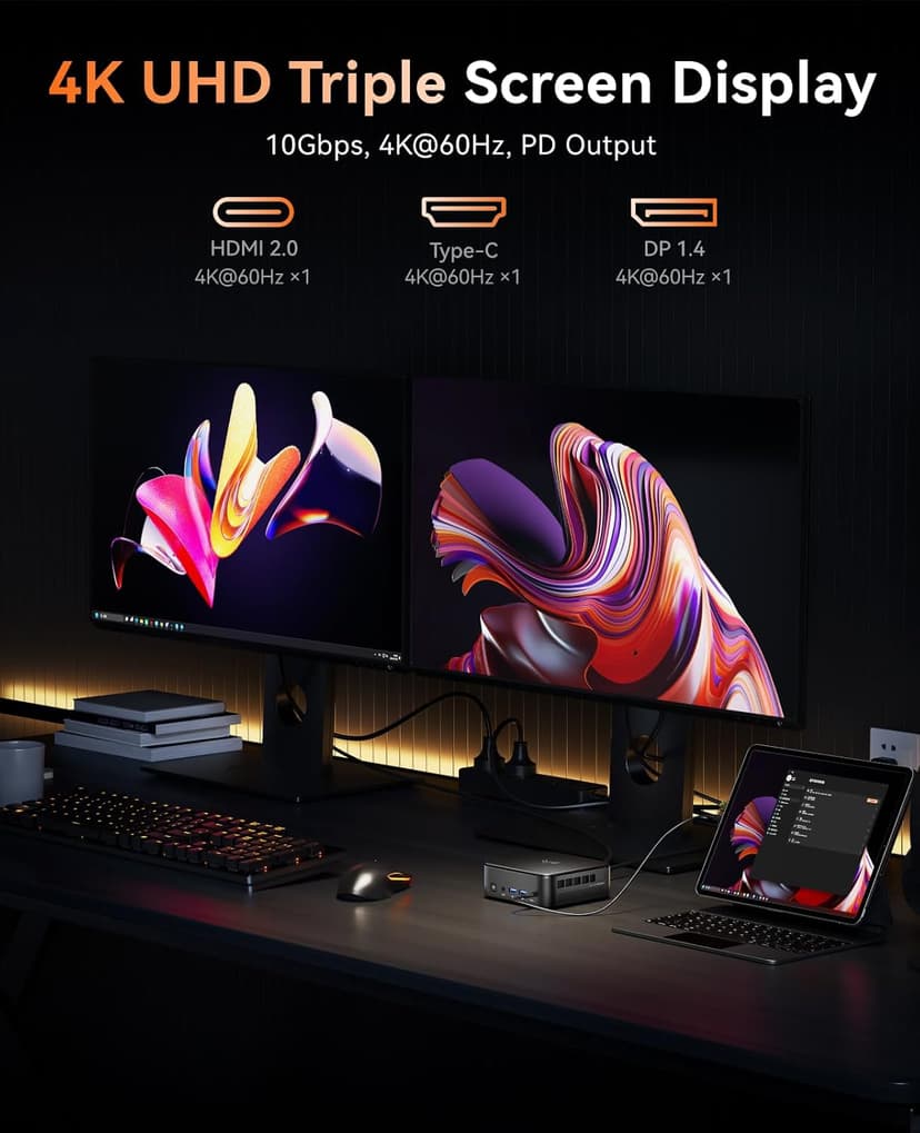 KAMRUI Mini PC with AMD Ryzen 7 PRO 5875U, 16GB DDR4 512GB M.2 SSD Mini Computer, Mini Gaming PC with USB Type-C, Desktop Computer Supports Triple 4K Display, WiFi 6, BT 5.2