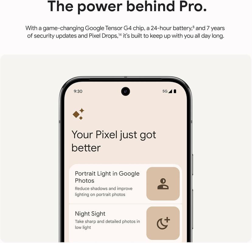 Google Pixel 9 Pro - Unlocked Android Smartphone with Gemini, Triple Rear Camera System, 24-Hour Battery, and 6.3" Super Actua Display - Obsidian - 128 GB