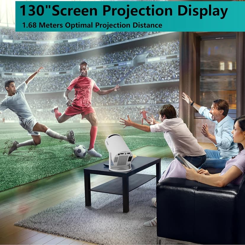 Mini projector portable projector movie home cinema bedroom student dorm projector watch soccer competition basketball match for laptop smartphone build in TV stick play game PS5 Switch