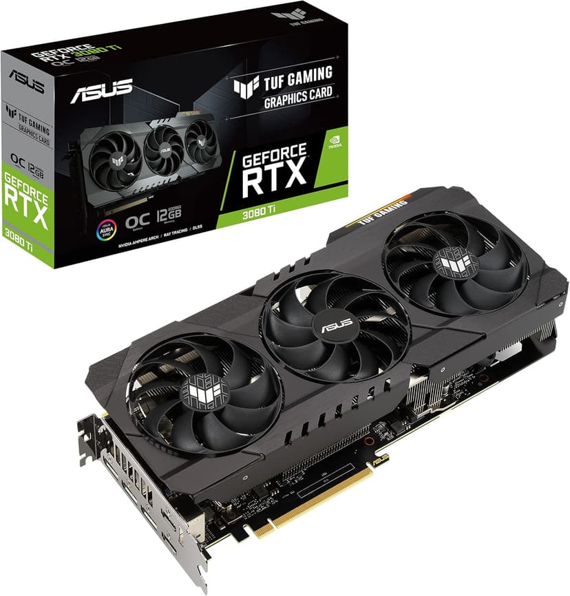 Asus TUF Gaming NVIDIA GeForce RTX 3080 Ti OC Edition Graphics Card (PCIe 4.0, 12GB GDDR6X, HDMI 2.1, DisplayPort 1.4a, Dual Ball Fan Bearings, Military-Grade Certification, GPU Tweak II)