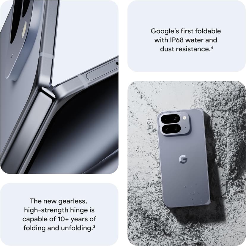 Google Pixel 10 Pro Fold - Unlocked Android Smartphone with Gemini, Your AI Assistant - Advanced Triple Rear Camera System - 24+ Hour Battery - Foldable Display - Moonstone - 256 GB (2025 Model)