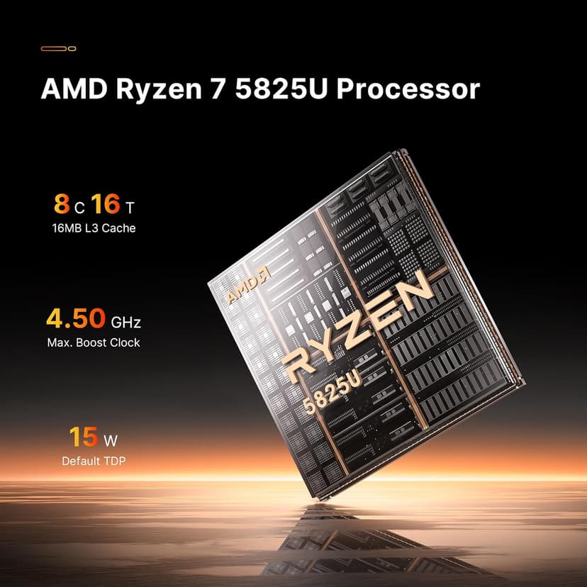 Mini PC P4 Plus, AMD Ryzen 7 5825U Mini Computers, 32GB DDR4 RAM 1TB m.2 NVMe SSD, Dual 2.5GbE LAN Ports/WiFi 6E/BT5.2, 4K Triple Display, Dual NVMe SSD Slots Mini Gaming PC