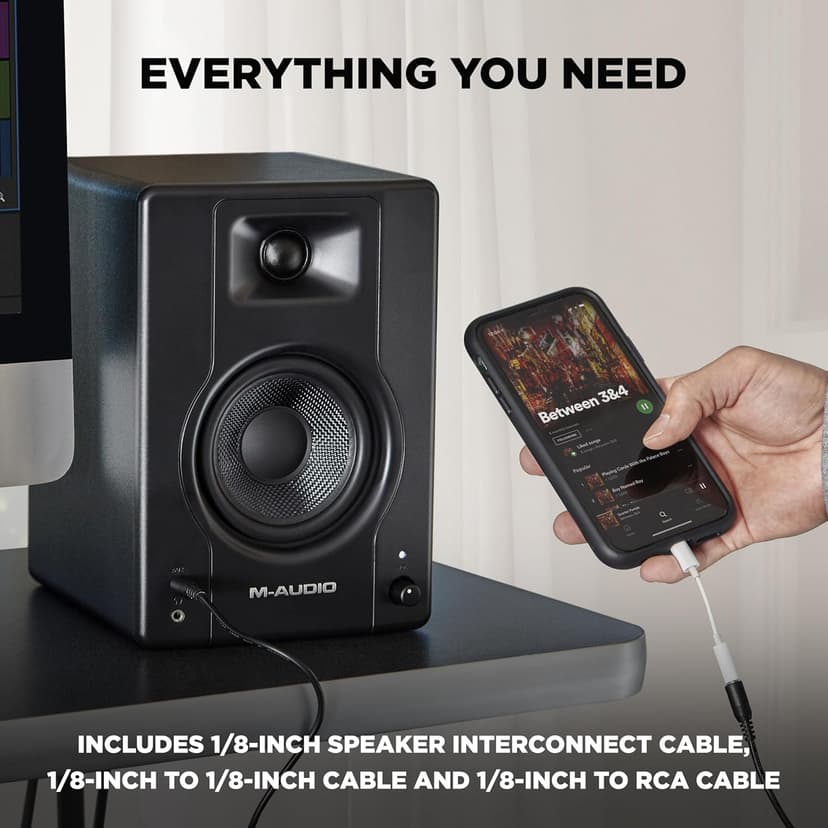 M-AUDIO BX4 Pair 4.5" 120W Studio Monitors, HD PC Speakers for Recording and Multimedia with Music Production Software