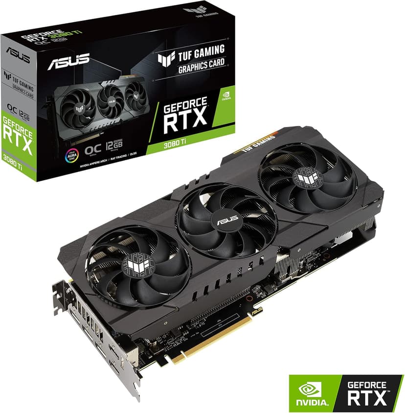 Asus TUF Gaming NVIDIA GeForce RTX 3080 Ti OC Edition Graphics Card (PCIe 4.0, 12GB GDDR6X, HDMI 2.1, DisplayPort 1.4a, Dual Ball Fan Bearings, Military-Grade Certification, GPU Tweak II)
