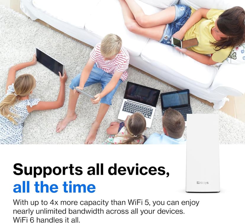 Linksys Atlas WiFi 6 Router Home WiFi Mesh System, Dual-Band, 6,000 Sq. ft Coverage, 802.11ax, 75+ Devices, Speeds up to (AX3000) 3.0Gbps - MX20MS3, 3-Pack