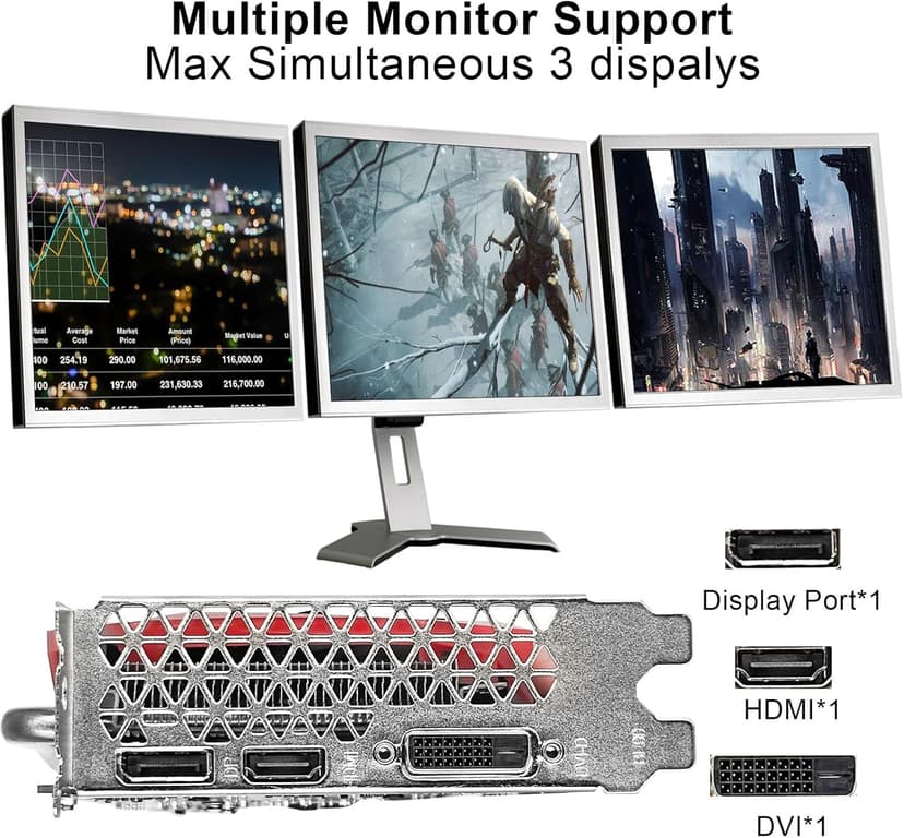 GeForce GTX 1660 Super 6GB Graphics Cards, GDRR6 192Bit PCIE 3.0X16 Computer Gaming Gpu, Dual Freeze Fans Video Card with HDMI/DP/DVI Ports Support 4K and 8K HD