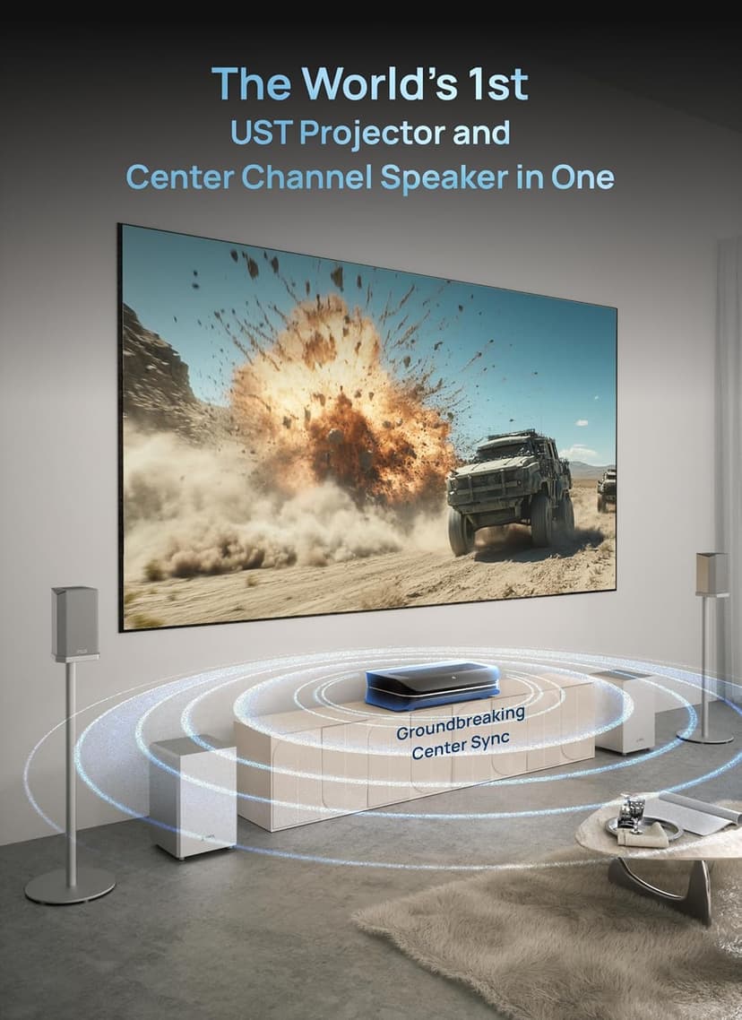 AWOL VISION ThunderBeat 4.2.2 All-Wireless Home Theater Sound System, Surround Sound System with Dual 120W Subwoofers and Upward Firing Speakers, Dolby Atmos DTS Support