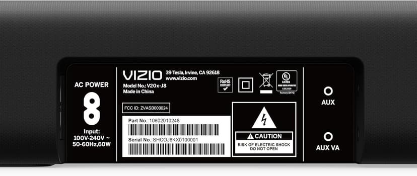 VIZIO V-Series 2.0 Compact Sound Bar with Dolby Audio, DTS:X, Bluetooth V20x-J8