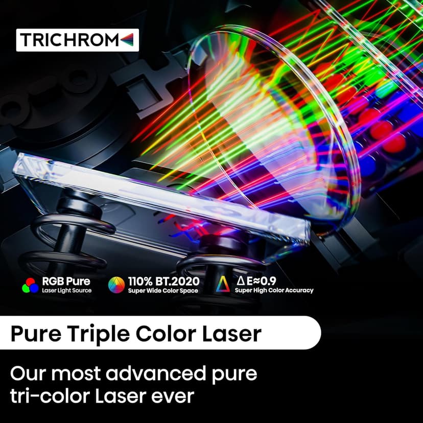 Hisense C2 4K UHD Triple Color RGB Laser Portable Mini Projector, 65”~300", 2000 ANSI Lumens, 110% BT.2020 Wide Color Gamut, Dolby Vision, Sound by JBL, Netflix, WIFI 6E