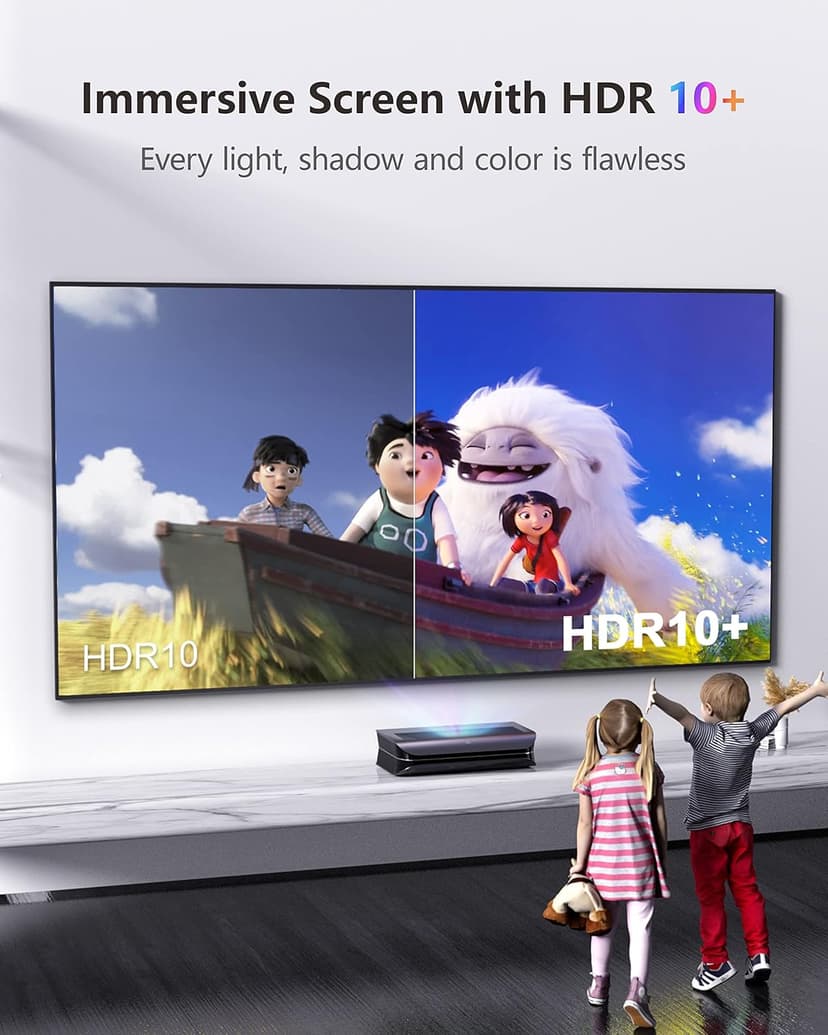 AWOL VISION LTV-2500 4K UHD Ultra Short Throw Triple Laser Projector with Dolby Vision & Atmos, Active 3D, 150", HDR10+, UST Laser TV Projector (Fire TV Stick 4K Max included)