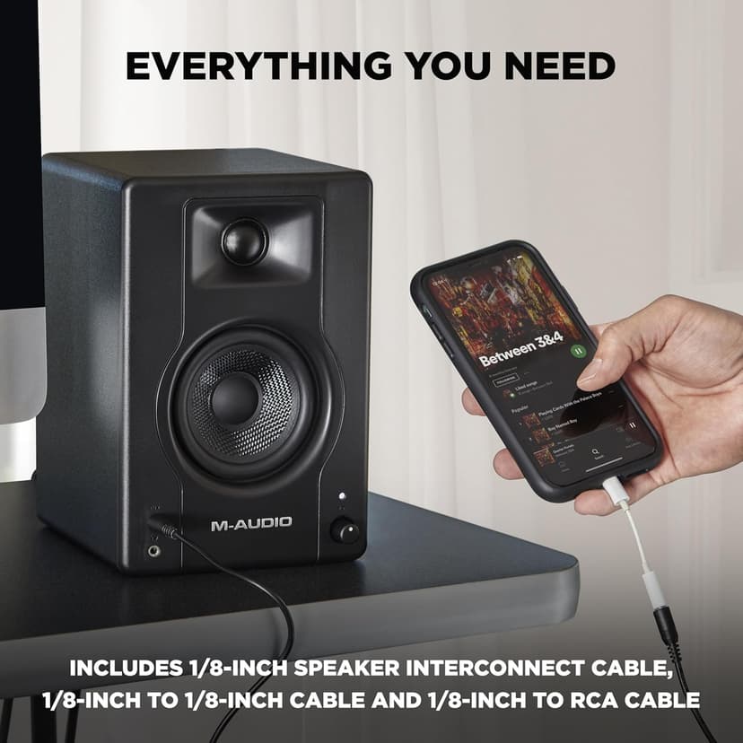 M-AUDIO BX3 Pair 3.5" 120W Studio Monitors, HD PC Speakers for Recording and Multimedia with Music Production Software