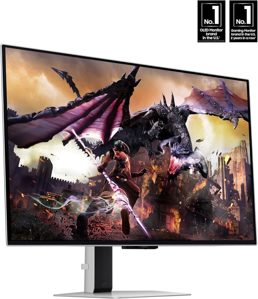 Samsung 32DG8 32 Inch Odyssey G80SD 4k UHD Smart Gaming Monitor with 6 Year Amber Protection Plan (2024)