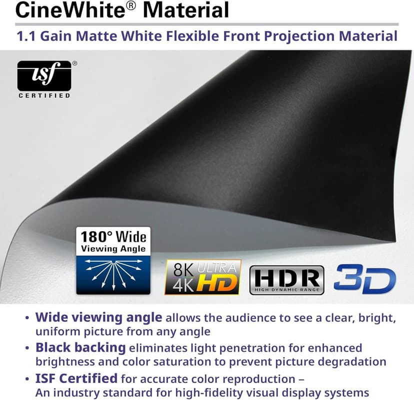 Elite Screens Evanesce Tab-Tension B, 120-inch 16:9, 4K / 8K HD, Recessed in-Ceiling Electric Tab Tensioned Projector Screen, Matte White Projection Screen Surface Programmed Remote Kit, ETB120HW3-E8