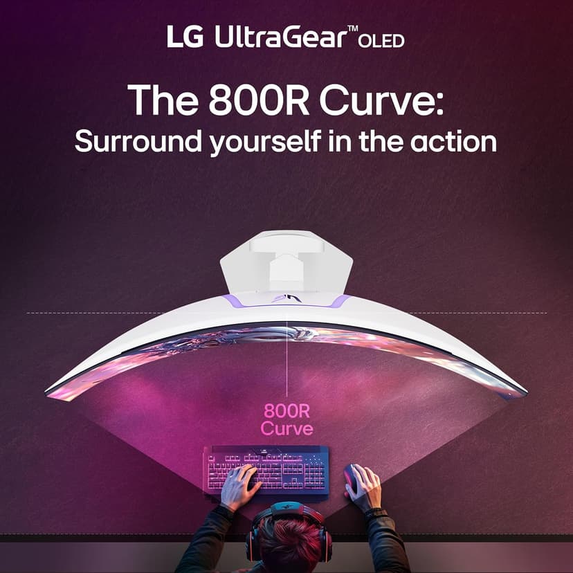 LG 39GX90SA-W 39-inch Ultragear WQHD (3440 x 1440) OLED Curved Gaming Monitor 240Hz, 1ms, NVIDIA G-Sync Compatible, AMD FreeSync Premium, VESA DisplayHDR True Black 400, webOS, USB Type-C, White
