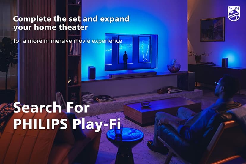 PHILIPS Fidelio FB1 7.1.2-Channel Surround Sound Soundbar with Integrated Dolby Atmos and Subwoofer + DTS Play-Fi, All-in-One, Premium Design and Materials
