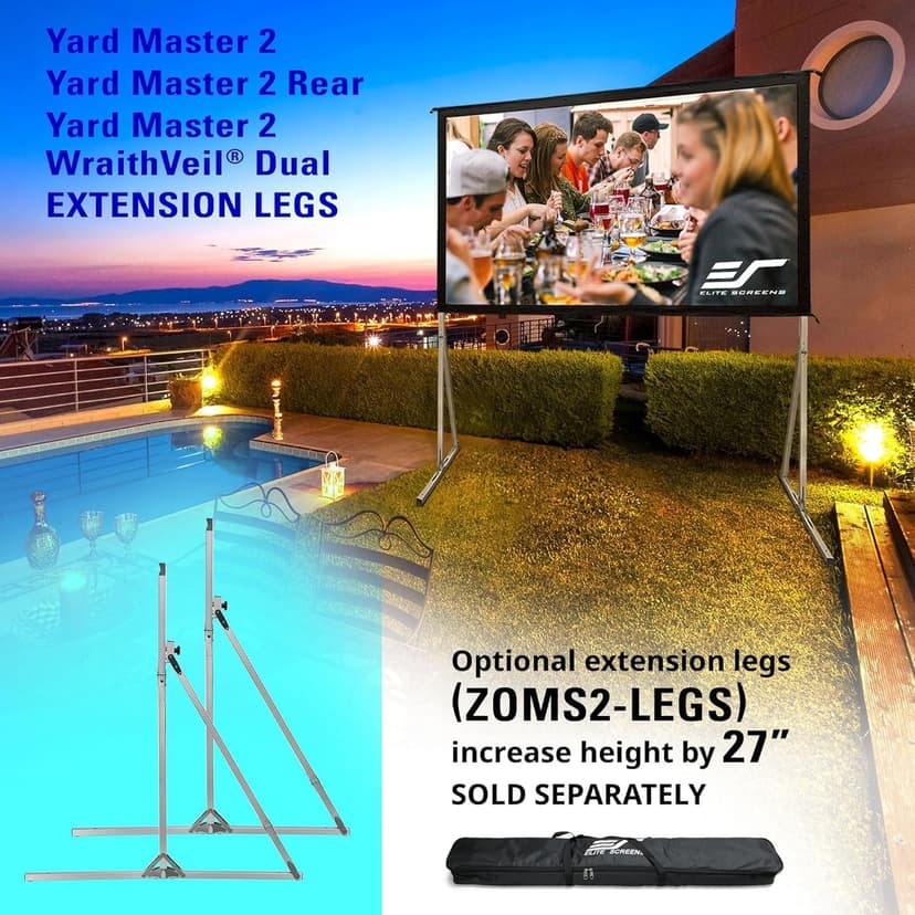 Elite Screens 120-INCH Projector Screen|Outdoor Indoor Movie Screens|16:9 Freestanding Portable Foldable ProjectionStand|Home Theater, OMS120H2