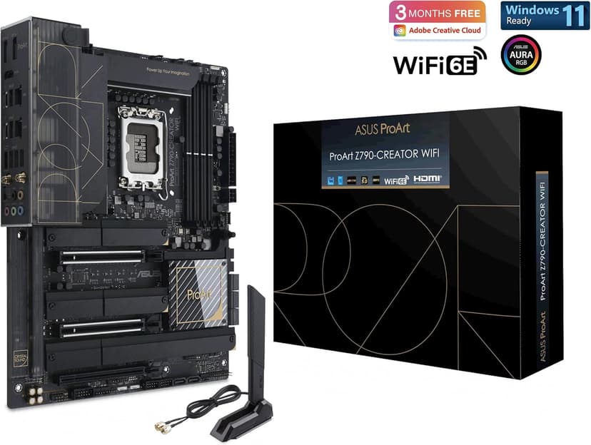 ASUS ProArt Z790-Creator WiFi 6E LGA 1700(Intel 14th,13th&12th Gen) ATX Content Creator Motherboard(PCIe 5.0,DDR5,2X Thunderbolt 4,10G&2.5G LAN,4xM.2/NVMe SSD,Front Panel USB 3.2 Gen2x2 Type-C).