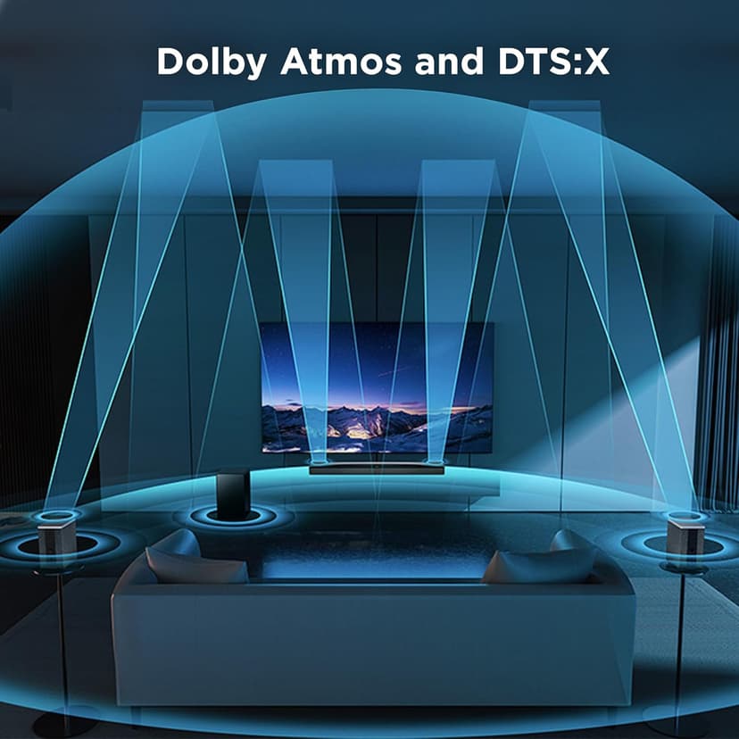 TCL Q85H Q Class 7.1.4 Channel Sound Bar with Dolby Atmos, DTS:X, Ray Danz Technology, Wireless Subwoofer, Wireless Surround Speakers, and Bluetooth Music Streaming