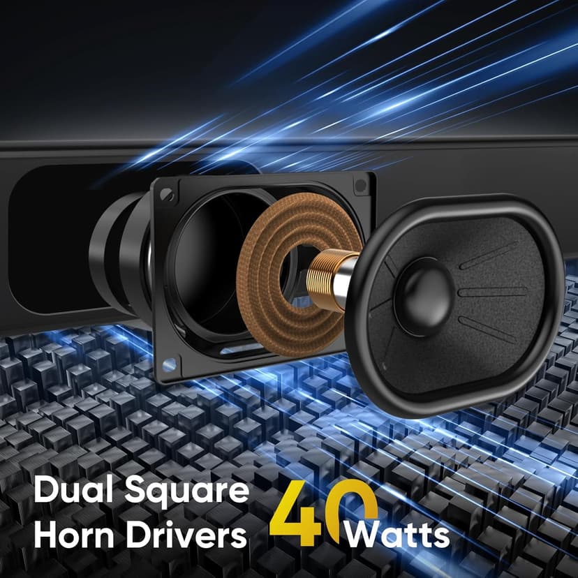 Sound Bar for Smart TV, Soundbar TV Speakers with Customized Bass Reflector, Compact Design and Easy Set up, Home Audio Surround Sound System for TV PC Projector, Wall Mountable