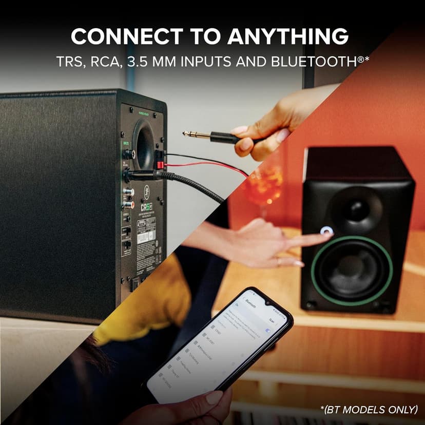 Mackie CR3.5 3.5" Creative Reference Powered Studio Monitors with Tone Knob and Location Switch — Active Speakers for Music Production, Desktop Computer, Gaming, HiFi Listening