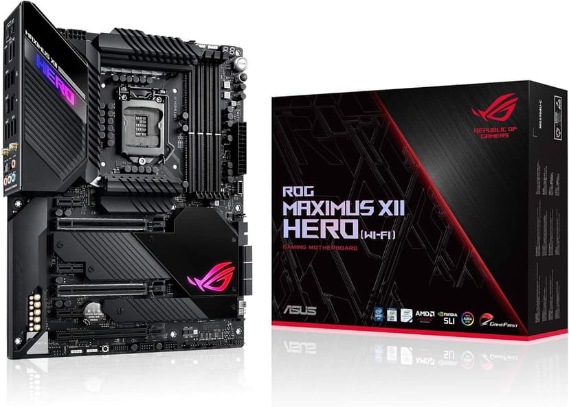 ASUS ROG Maximus XII Hero Z490 (WiFi 6) LGA 1200 (Intel 10th Gen) ATX Gaming Motherboard, 14+2 Power Stages, DDR4 4800+, 5Gbps LAN, Intel LAN