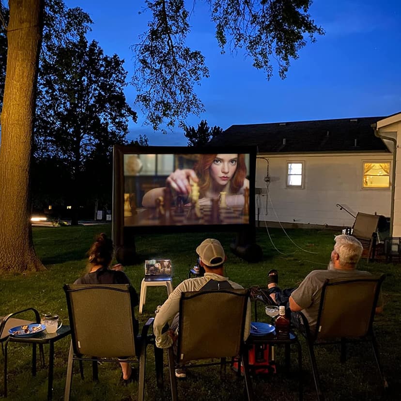 Inflatable Projector Screen 15ft Inflatable Movie Screen Outdoor with Air Blower and Storage Bag, Easy Set up, Front and Rear Projection for Outdoor Movie Night Backyard Pool Fun