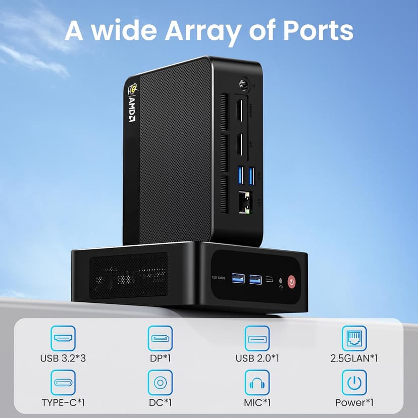 Beelink Mini PC AMD Ryzen 7 5825U Up to 4.5GHz 8C/16T, SER5 32GB RAM 500GB SSD Graphics 8core 2000 MHz, M2 SSD NVME 2280 Mini Computer 2.5GLAN/ WiFi 6/BT5.2/HDM/DP/USB3.2,Home/Office