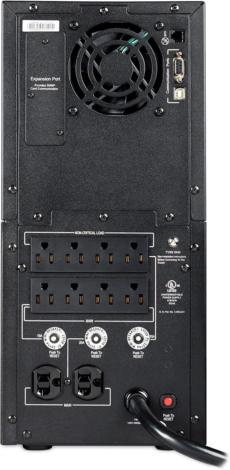 CyberPower PR3000LCD Smart App Sinewave UPS System, 3000VA/2700W, 10 Outlets, AVR, Tower