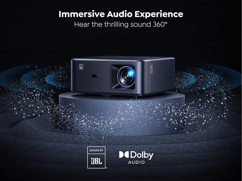 Projector 4K with Google TV, YABER K2s 1000 ANSI WiFi 6 Bluetooth Projector, Sound by JBL, Dolby Audio, Auto Focus & Keystone,Native 1080P 4K Supported Outdoor Movie Projector with Netflix 7000+ Apps