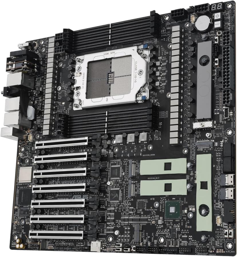 ASUS Pro WS WRX90E-SAGE SE EEB Workstation Motherboard, AMD Ryzen™ Threadripper™ PRO 7000 WX-Series, ECC R-DIMM DDR5, 32 Power-Stage,7xPCIe 5.0x16, PCIe 5.0 M.2, 10Gb & 2.5Gb LAN, Multi-GPU Support