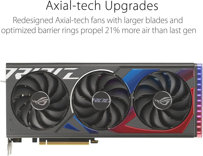ASUS ROG Strix GeForce RTX™ 4060 OC Edition Gaming Graphics Card (PCIe 4.0, 8GB GDDR6, DLSS 3, HDMI 2.1a, DisplayPort 1.4a, Axial-tech Fan Design, Aura Sync, 0dB Technology)