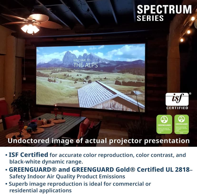 Projector Screen Elite Screens Spectrum, 128-INCH Diag 16:10, Motorized Projection Screen Movie Home Theater 4K/8K Ultra HD Ready, ELECTRIC128X2