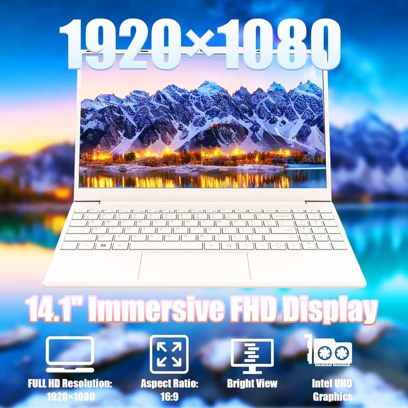 2025 New Portable Laptop,Student and Business,14" FHD IPS Display,N5095 Processor(Beats N4000/N4020),8GB DDR4 RAM,256GB PCIe SSD,Numeric Keypad,2.4/5G WiFi,38WH Battery,Webcam,Mini HDMI,USB(Pink)