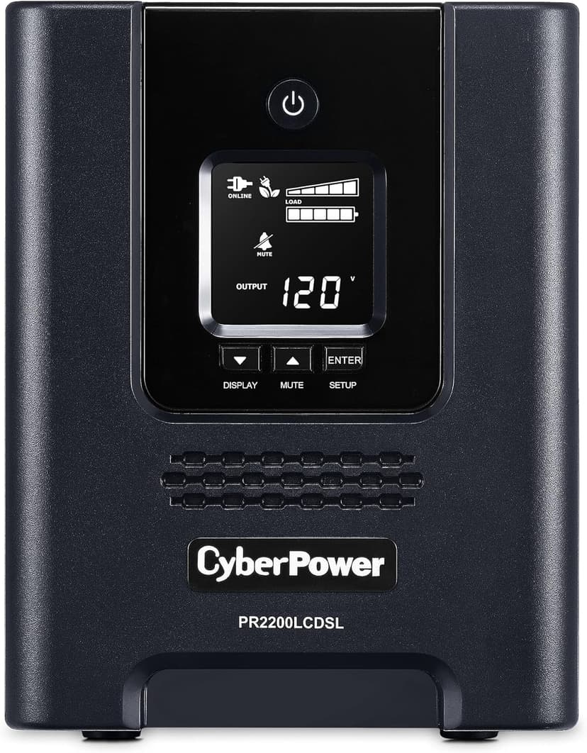 CyberPower PR2200LCDSL Smart App Sinewave UPS System, 2070VA/1980W, 7 Outlets, AVR, Mini-Tower