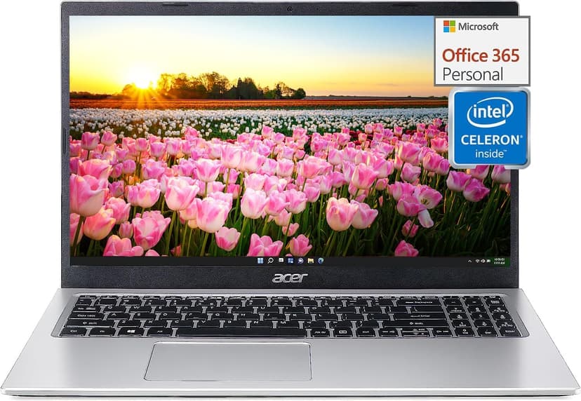 acer Aspire 1 Slim Laptop for College Students and Business, 15.6" FHD Display, Intel Celeron N4500, 12GB RAM, 256GB SSD and 128GB eMMC, Microsoft 365 Personal 1-Year Subscription, Win 11 Home S