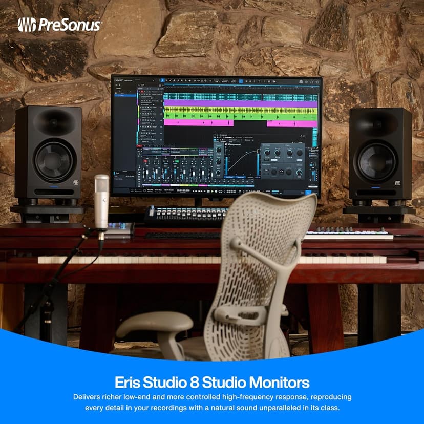 PreSonus Eris Studio 8 8-inch 2-Way Active Studio Monitors with EBM Waveguide