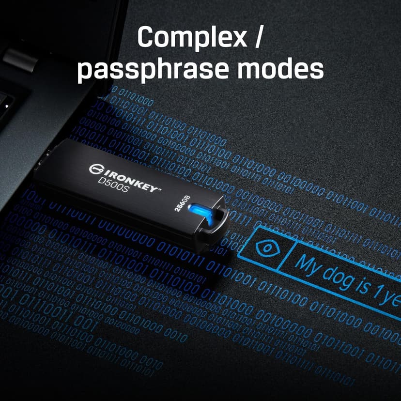 Kingston Ironkey D500S 128GB Encrypted Flash Drive | Dual Hidden Partition | FIPS 140-3 Level 3 | XTS-AES 256-bit | BadUSB and Brute Force Protection | Multi-Pin Option | IKD500S/128GB