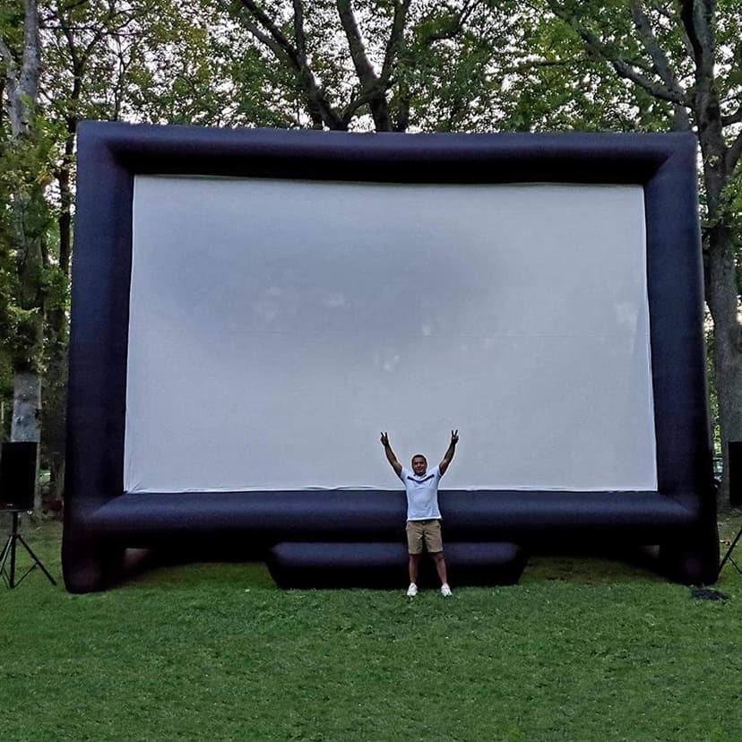 33Ft Giant Inflatable Movie Screen with Blower - Front and Rear Projection - Blow Up Outdoor and Indoor Projector Screen for Party, Easy to Set Up