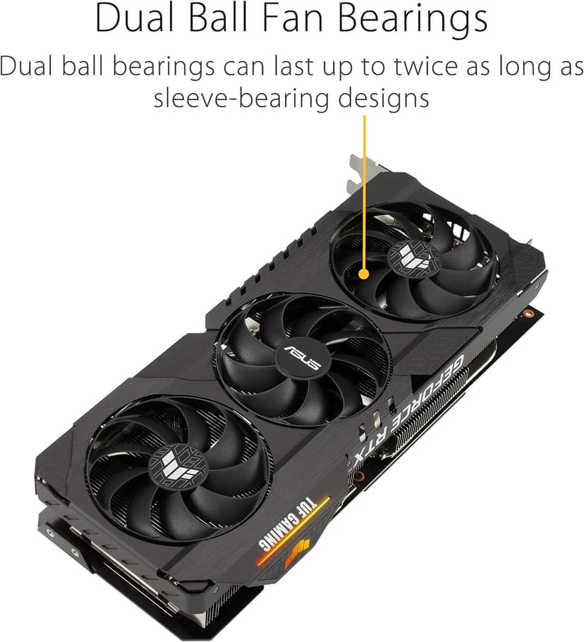 Asus TUF Gaming NVIDIA GeForce RTX 3080 Ti OC Edition Graphics Card (PCIe 4.0, 12GB GDDR6X, HDMI 2.1, DisplayPort 1.4a, Dual Ball Fan Bearings, Military-Grade Certification, GPU Tweak II)