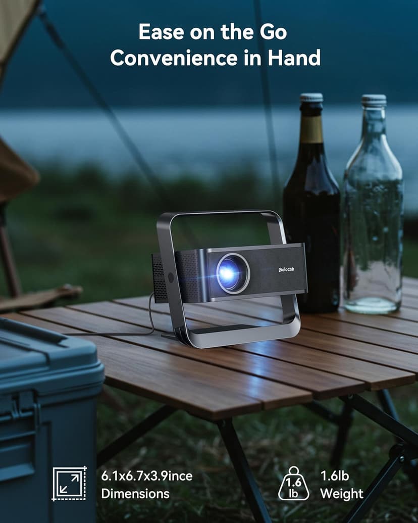 [Netflix Licensed & Native 1080P] Polocsh 4K Projector with WIFI 6 and Bluetooth, 1000ANSI Smart Projector with Auto Keystone Protable Projectors Home Theater Movie Outdoor Mini Proyector
