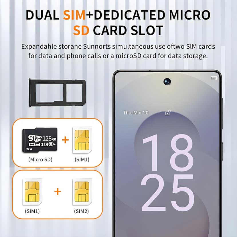 I25 Ultra 5G Unlocked Smartphone,6.8" HD Screen, 8GB+512GB,7000mAh Battery., 108MP+48MP Dual Camera, Android 14, Dual SIM/5G/Face ID/Fingerprint Lock/GPS (Gold)