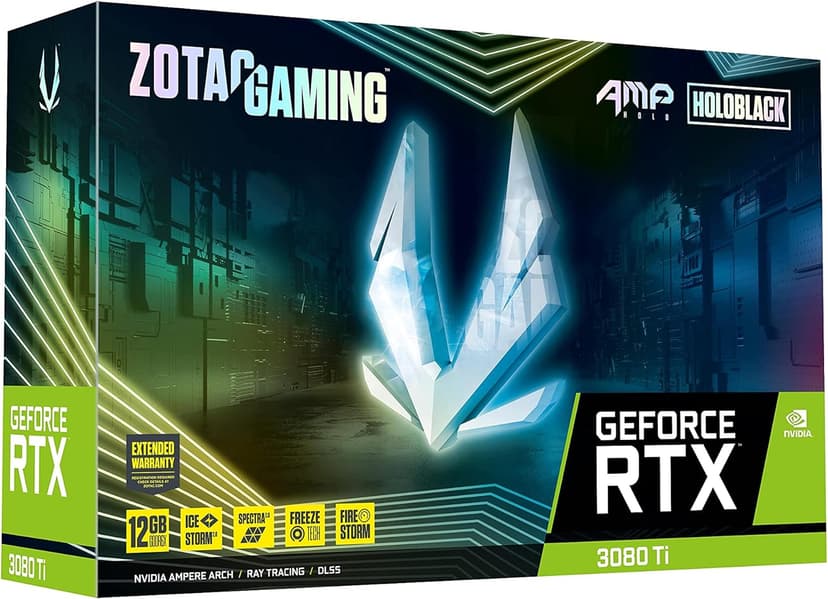 ZOTAC GAMING GeForce RTX™ 3080 Ti AMP Holo 12GB GDDR6X 384-bit 19 Gbps PCIE 4.0 Graphics Card, HoloBlack, IceStorm 2.0 Advanced Cooling, SPECTRA 2.0 RGB Lighting, ZT-A30810F