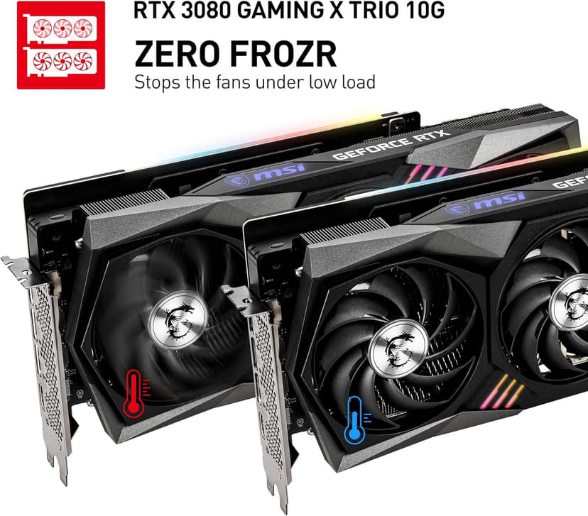 MSI Gaming GeForce RTX 3080 10GB GDRR6X 320-Bit HDMI/DP Nvlink Tri-Frozr 2 Ampere Architecture OC Graphics Card (RTX 3080 GAMING X TRIO 10G)